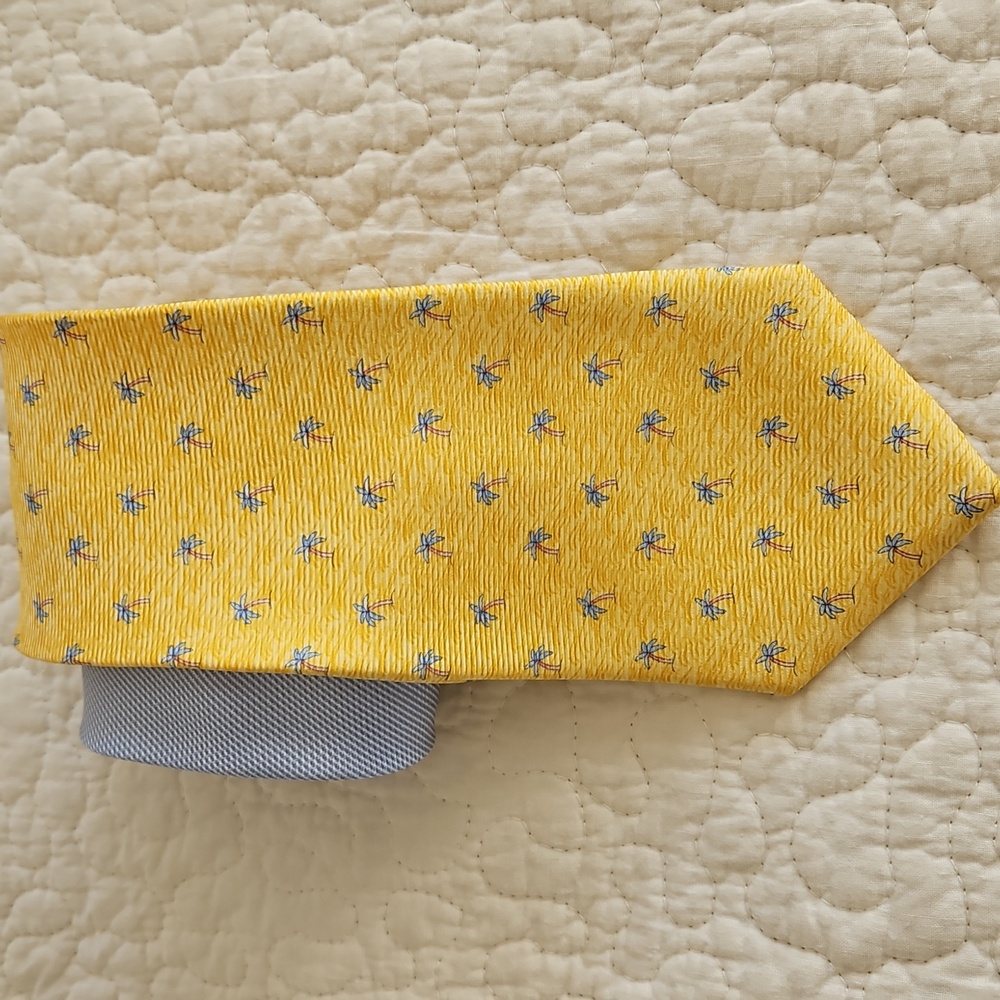 🦚HP🦚Vintage Tommy Hilfiger Palm Trees Silk Tie